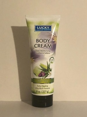 Lucky Super Soft, Body Cream Aloe Vera, Extra Healing Ultra-Rich Formula, 8 oz