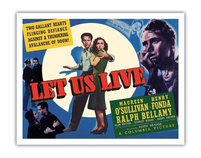 Let Us Live Starring Maureen O Sullivan Henry Fonda - Vintage Movie Poster 1939