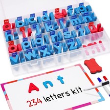 Magnetic Letters 234Pcs with Magnetic Board and Storage Box - Foam Alphabet L...