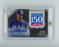 2019 Topps Adrian Beltre #AMP-AB 150th Anniversary Patch Auto /5 Rangers