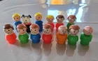 Vintage Fisher Price little people lot of 13: Dad Mom Girl Boy Dog