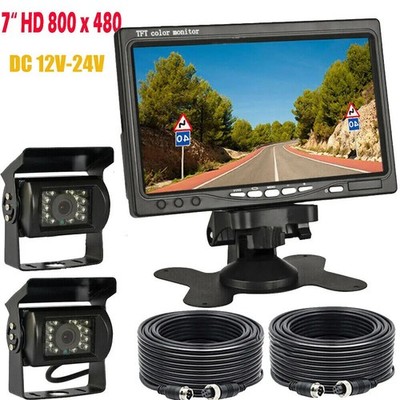 4PIN Backup Reversing Camera HD 7inch Monitor Car Rear View System Camper RV