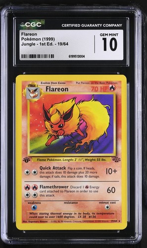 Flareon (1st Edition) graded CGC 10 for sale on eBay