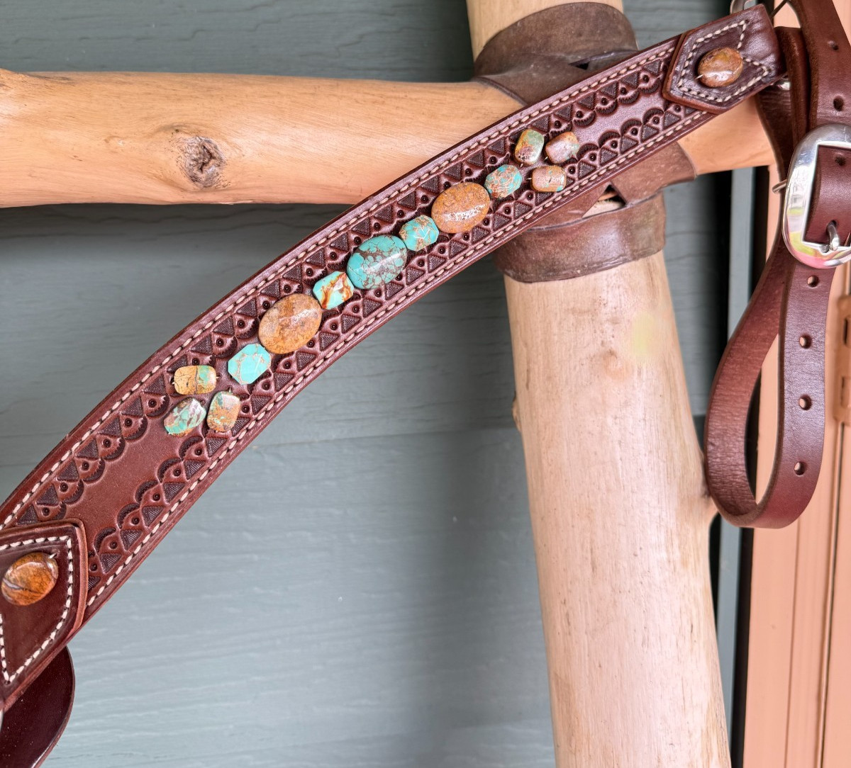 GENUINE Turquoise and Jasper Tack Set New Custom Designed