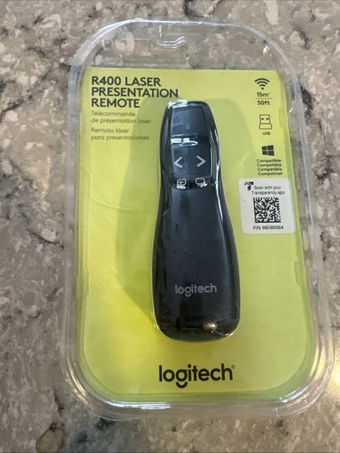 Logitech Wireless Presenter R400, PowerPoint Clicker with Laser Pointer