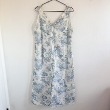 NEW Reformation Blue Teacup Floral Linen Monique Dress XS