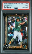 2025 Topps Chrome Sapphire Nick Kurtz Black Rookie PSA 9 #USC178 /10