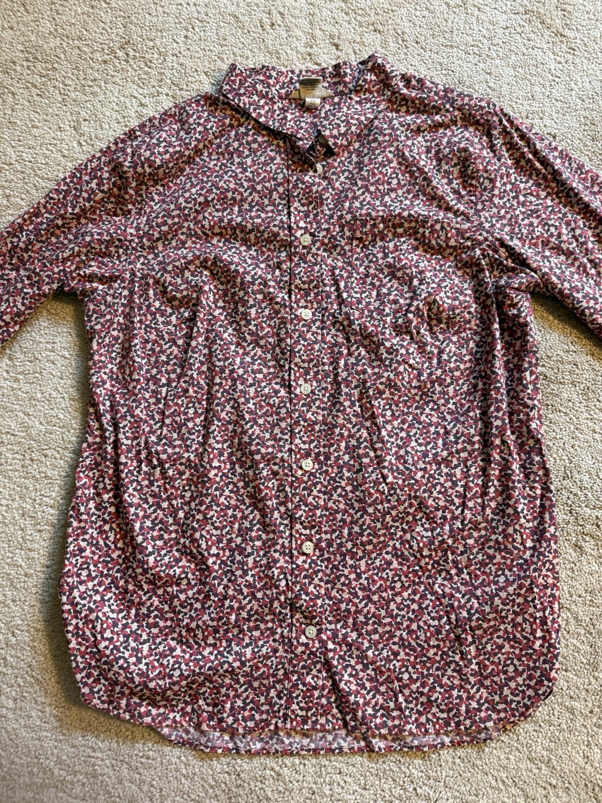 Duluth Trading Company Long Sleeve Button Down Pink & Purple Size Medium 
