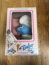 Vtg Large 1984 16 Hasbro Peyo Baby Smurf Doll Plush Figure Original Box