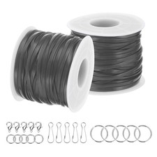 Lanyard String Kit, 2 Rolls Lacing Cord with Accessories, Dark Grey