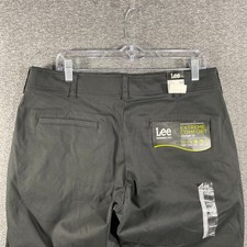 Lee Pants Mens 34x30 Black Performance Series Extreme Comfort Straight Fit Chino