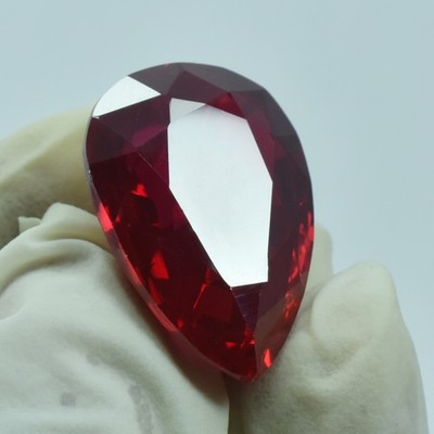 Bloody Red Ruby 30.40 Carat Pear Shape Natural CERTIFIED Loose Gemstone