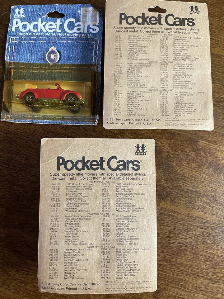 Lot of 3 Vintage Tomy Pocket Cars VW Cabriolet, 1937 Packard, Wheel Loader-7-10 Foto 3 de 4