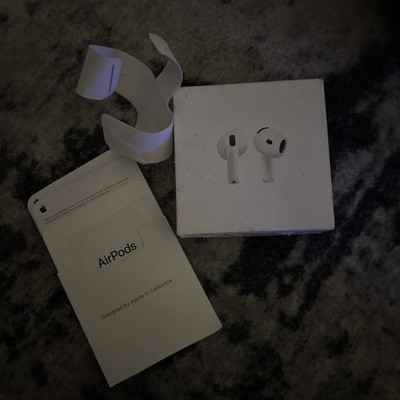 Apple AirPods 4th Gen Wireless Bluetooth Earbuds w/ Charging Case - White TESTED