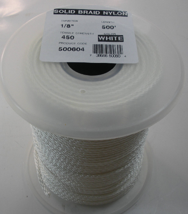 Unicord Solid Braid Nylon Rope 1/8" x 500 Ft