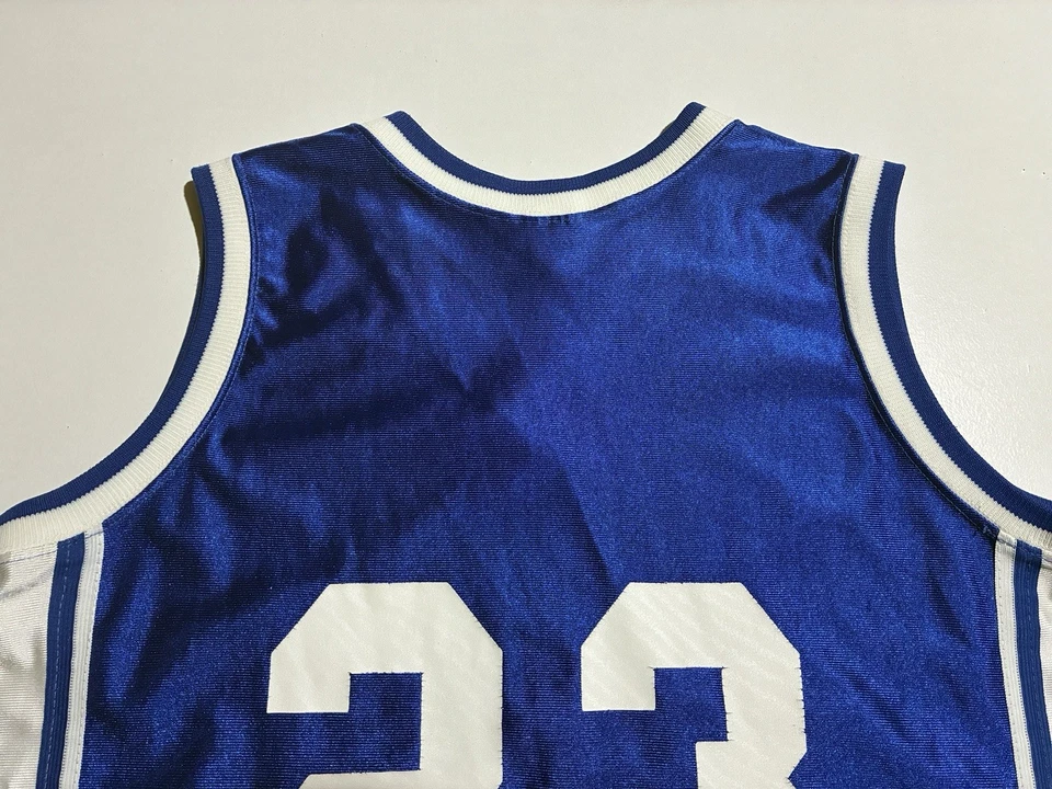 Camiseta deportiva de baloncesto vintage Don Alleson St. Jude #23 azul blanco hecha en EE. UU. M Foto 4 de 4