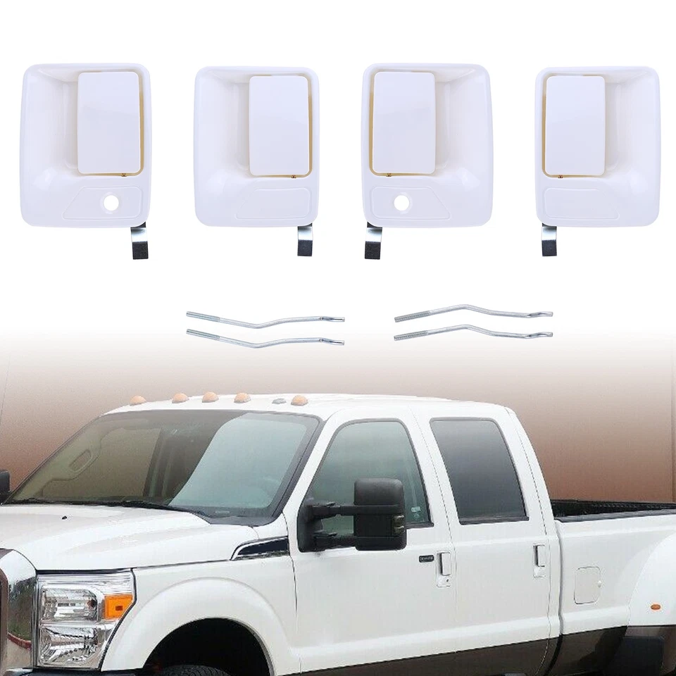 4x manija de puerta delantera y trasera Oxford blanca para Ford Super Duty F250 F350 1999-2016 Foto 2 de 4