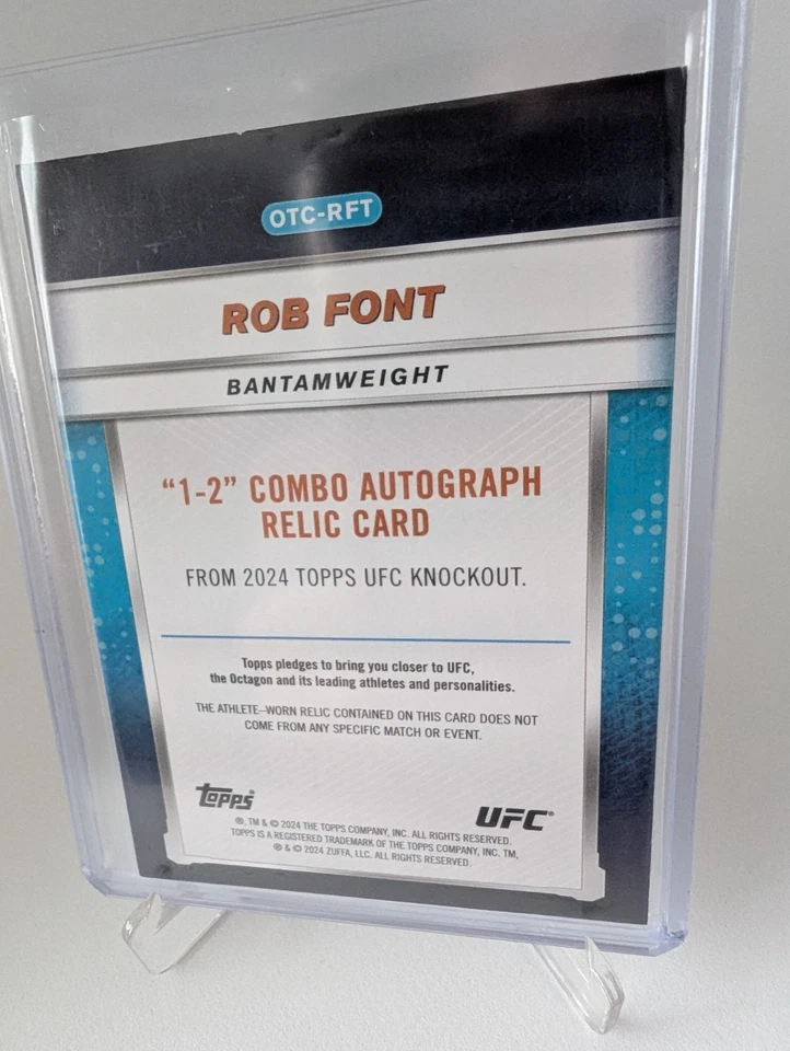 2024 Topps Knockout - "1-2" Rob Font Auto Relic /199 - Image 3 of 4