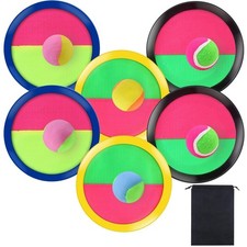 Toss and Catch Paddle Game Set with 6 Paddles, 6 Balls, Storage Bag Outdoor...