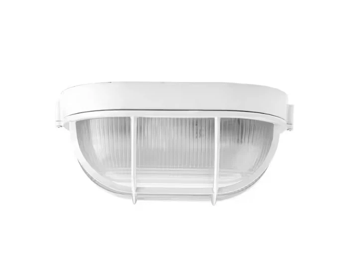 Progress Lighting Bulkheads 1-Light White Flush Mount Etched Ribbed Glass - Image 2 of 4