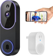 1080p Smart Video Doorbell with Chime   AI Detection, Night Vision, 2-Way Talk