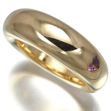 Auth CHAUMET Ring Pink Sapphire Anneau Heart US5.75-6 18K 750 Yellow Gold 