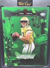 Haynes King  /5 PRC Georgia Tech Prospect Green Chrome Football Rare 5/5