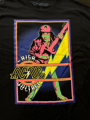 Liquid Blue All Over Print XL AC/DC Band Shirt Graphic T Shirt