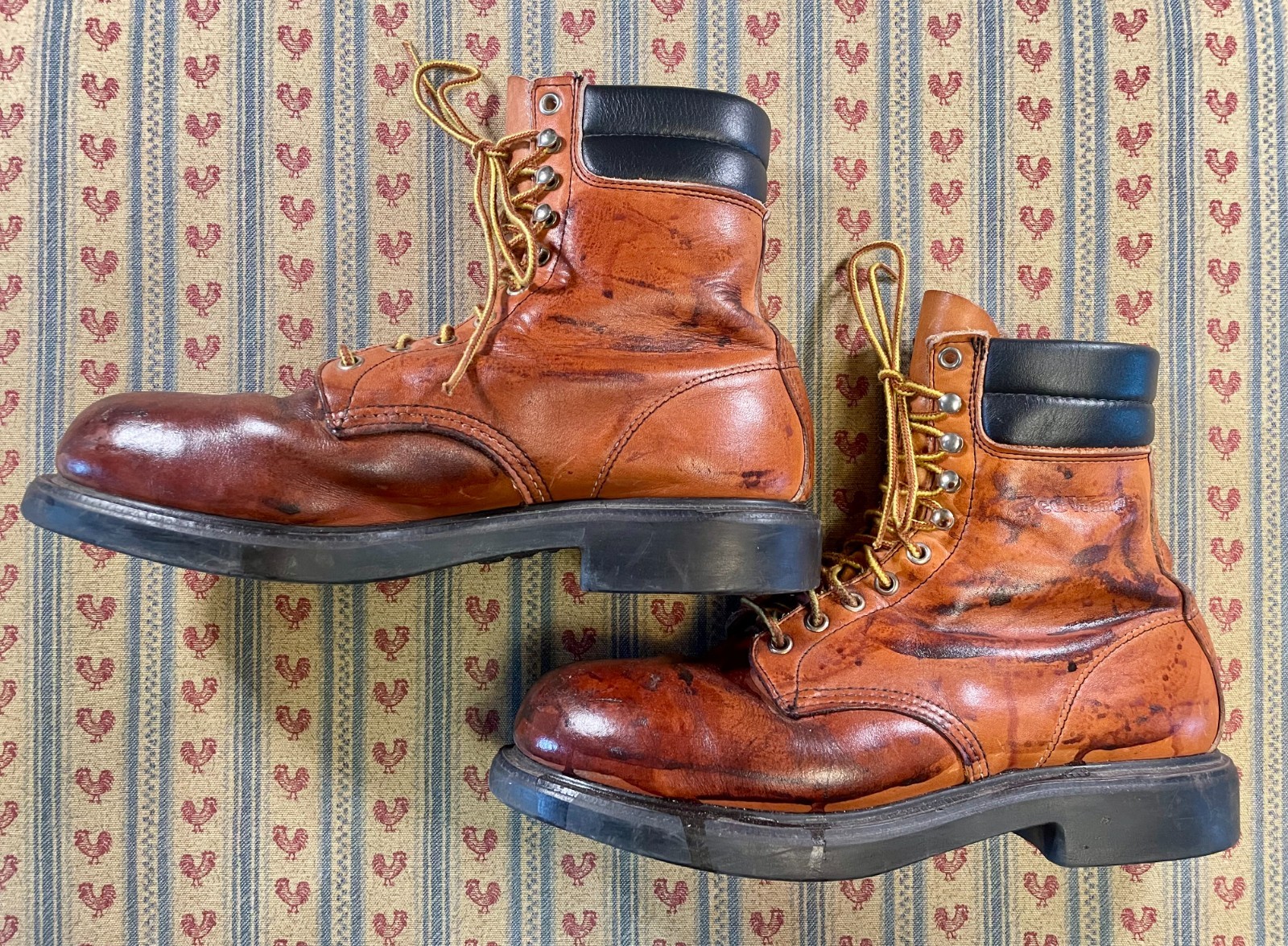 Vintage 70's Red Wing Boots Made USA Leather Work Boot Round Toe Rare Read 9.5 image 3