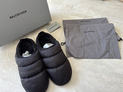 Balenciaga Alaska Slip On Nylon Men's Sneakers Black EU 45 Logo Box Pouch