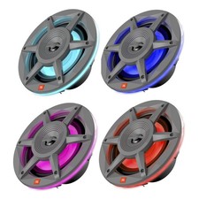 JBL Stadium 6.5" 300 Watt 2-Way Marine Multicolor LED Gray Boat Speakers Qty 4 