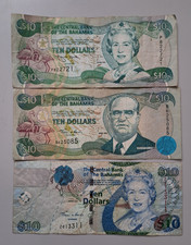 Bahamas 3 x 10 dollars 1996 2000 2005  -- see other sales