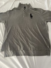 Polo Ralph Lauren Big Pony Logo Polo Shirt 2XB Gray Short Sleeve Cotton Men  s