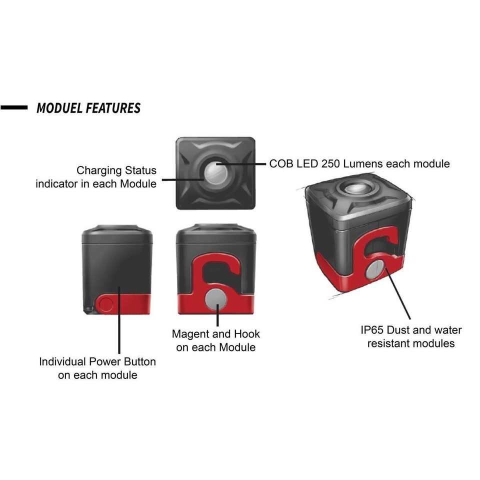 Power Probe Water Resistant Modular Removable LED Work Lights ...