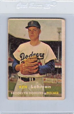 1957 Topps #366 Ken Lehman Dodgers FAIR *DA-E3054
