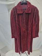 Vintage Leder-Mantel Dunkelrot/Bordeaux | Patchwork-Optik Echtes Leder Gr. 40 L