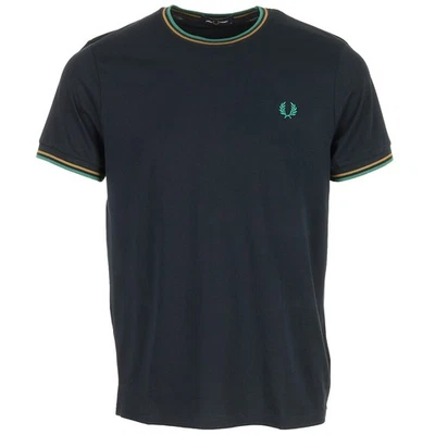Vêtement T-Shirts Fred Perry homme Twin Tipped T-Shirt Bleu marine Coton - Photo 1/3