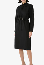 Gucci Belted Cotton poplin dress with horsebit black - BNWT 835601