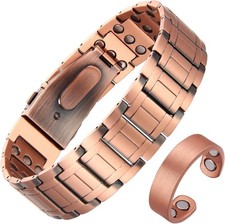 Copper Bracelet for Men, 3X Strength 99.99 Pure Copper Bracelet Magnetic Jewelr