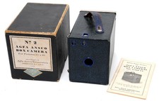 Vintage AGFA Ansco Box Camera No. 2 blue - for Pictures 2 1/4 x 3 1/4 boxed