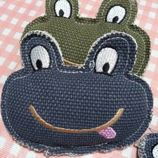 Blue Bird Bite Toy Mini Frog Head Cloth Toy For Bird Parrot  Cockatiels Toy 4pcs