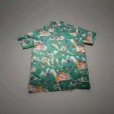 Vintage Islander Hawaiian Aloha Shirt Large USA Made 70s Scenic Print