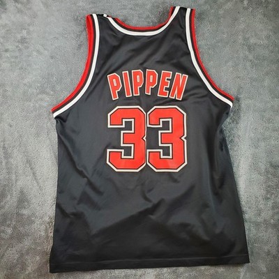 Champion Jersey Men's 48 Black Chicago Bulls Scottie Pippen #33