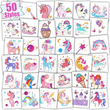 Glitter Temporary Tattoos for Kids Girls, Birthday Party Supplies Favors Decorat