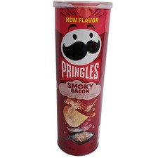 New Flavor PRINGLES Potato Crisps Smoky Bacon 5.5 oz Canister