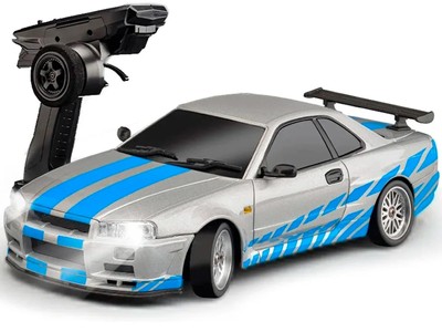 LD1899 1/18 RC Drift Car GTR R34 2.4GHz RWD with Gyroscope on-Road Alloy Body...