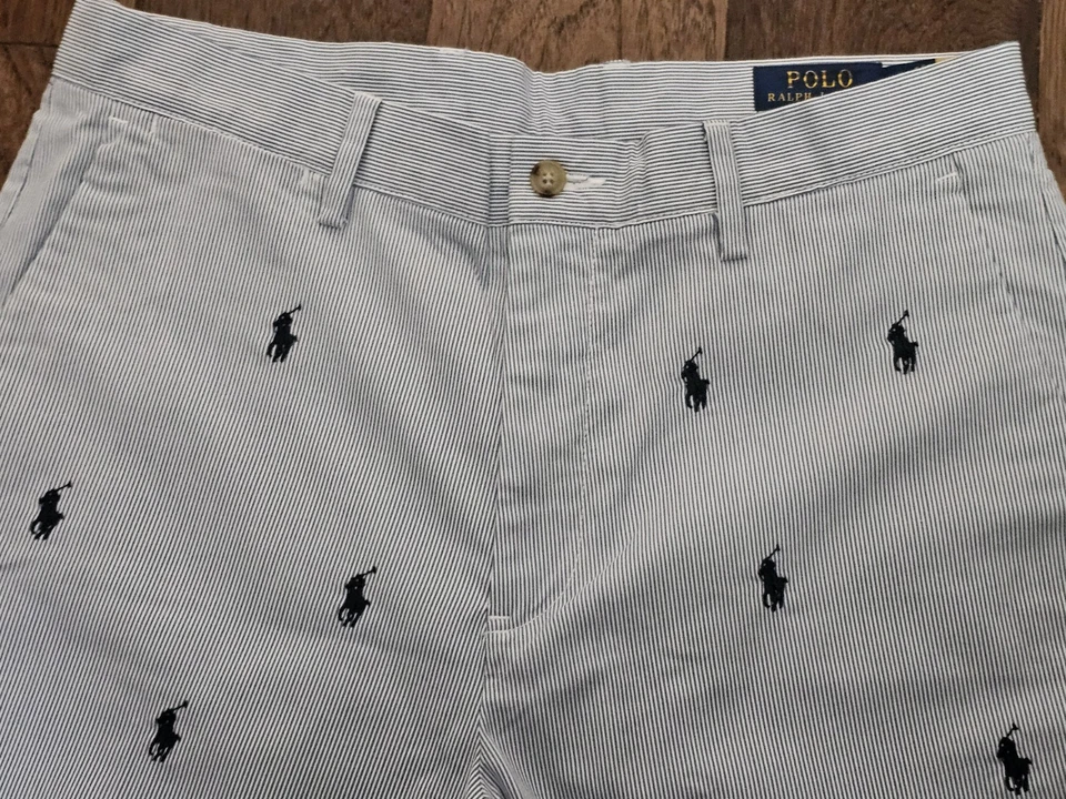 NWOT Polo Ralph Lauren Men's Blue All Over 9" Pony Classic Fit Chino Shorts - Image 2 of 4