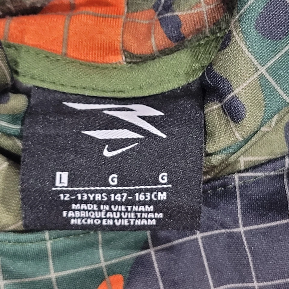 Nike Hoodie Boy's Large Green Orange Camouflage Russell Wilson DangeRuss Logo - Image 3 of 4