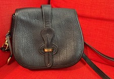 DOONEY BOURKE VINTAGE LEATHER EQUESTRIAN CROSSBODY BAG, BLACK