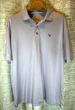 Callaway Opti Dri Polo Shirt Men's XL Purple Micro Stripe Short Sleeve Golf Logo